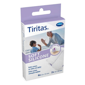 TIRITAS SOFT SILICONE APOSITO ADHESIVO 6 U X (25 X 72 MM) +