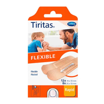 TIRITAS FLEXIBLE APOSITO ADHESIVO 20 UNIDADES SURTIDO 2 TAMA